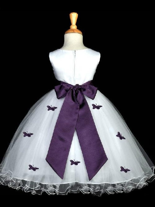 A-line Scoop Flower Tea-Length Organza Flower Girl Dress