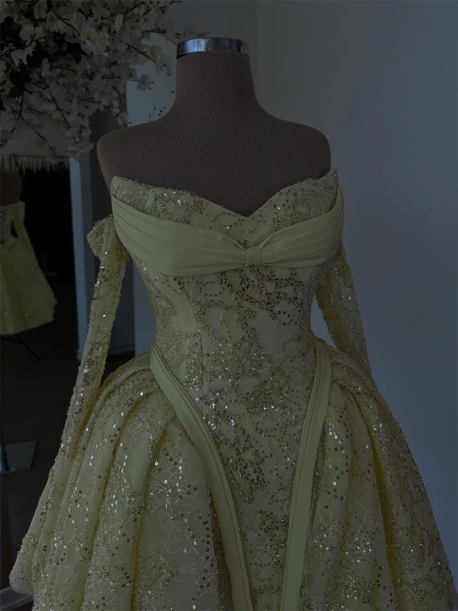 A-line/Princess Off-the-Shoulder Long Sleeves Pleated Short/Mini Lace Corset Homecoming Dress
