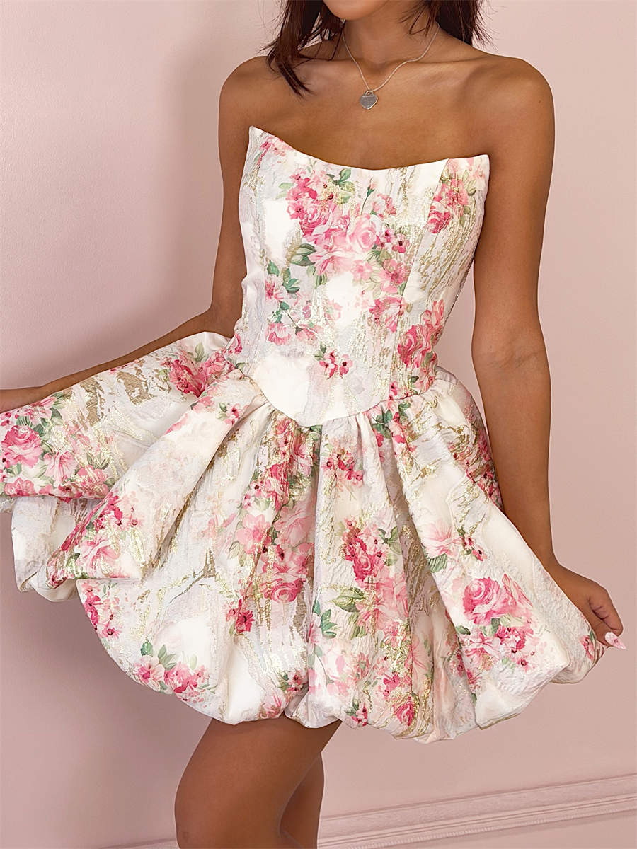 A-line/Princess Straight Short/Mini Corset Homecoming Dress