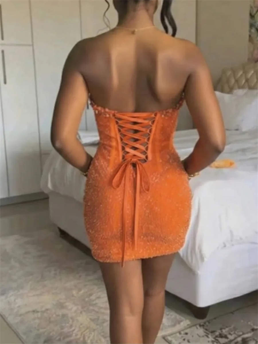 Sheath/Column Sweetheart Pleated Short/Mini Corset Homecoming Dress