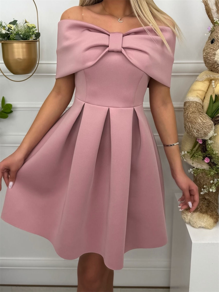A-line/Princess Off-the-Shoulder Ruffles Short/Mini Corset Homecoming Dress