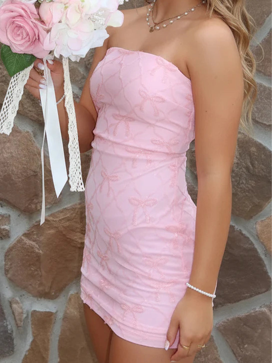 Sheath/Column Straight Short/Mini Corset Homecoming Dress