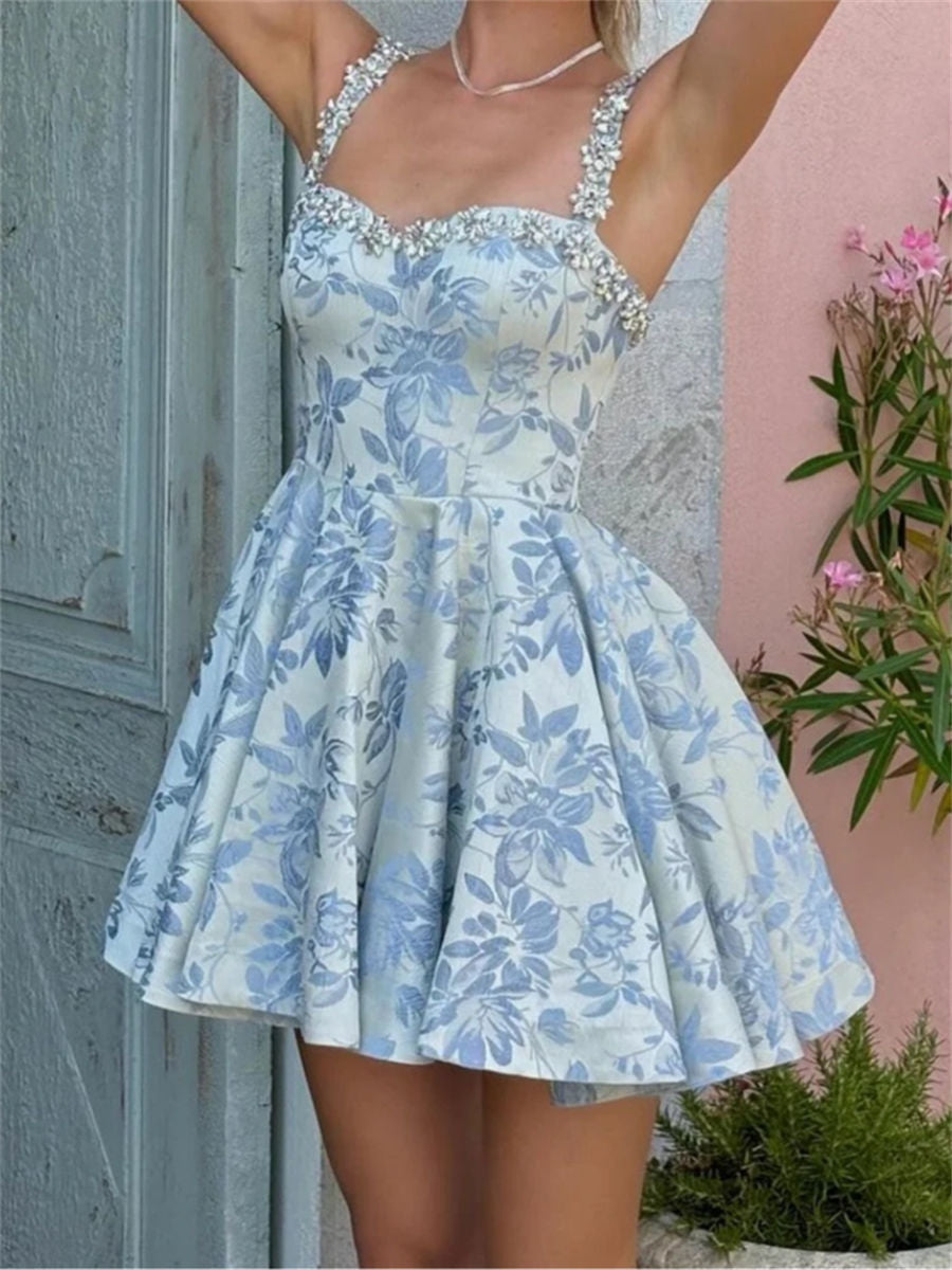 A-line/Princess Sweetheart Ruffles Short/Mini Corset Homecoming Dress