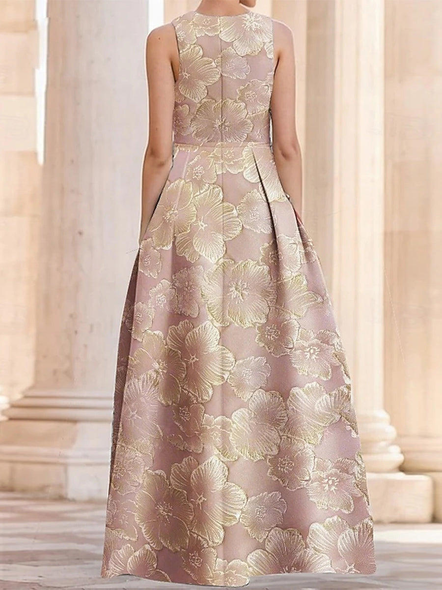 A-line/Princess V-neck Pleated Floor-Length Corset Mother of the Bride Dress